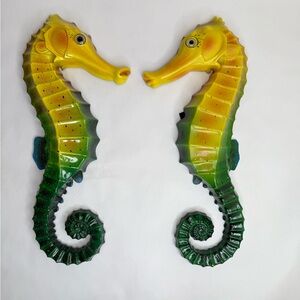 Yellow and Green 18” Seahorse Wall Decor